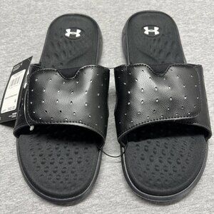 Under Armour Ignite 7  SL Logo UA  Women Slip On Casual Sandal Slides Shoe Sz 10